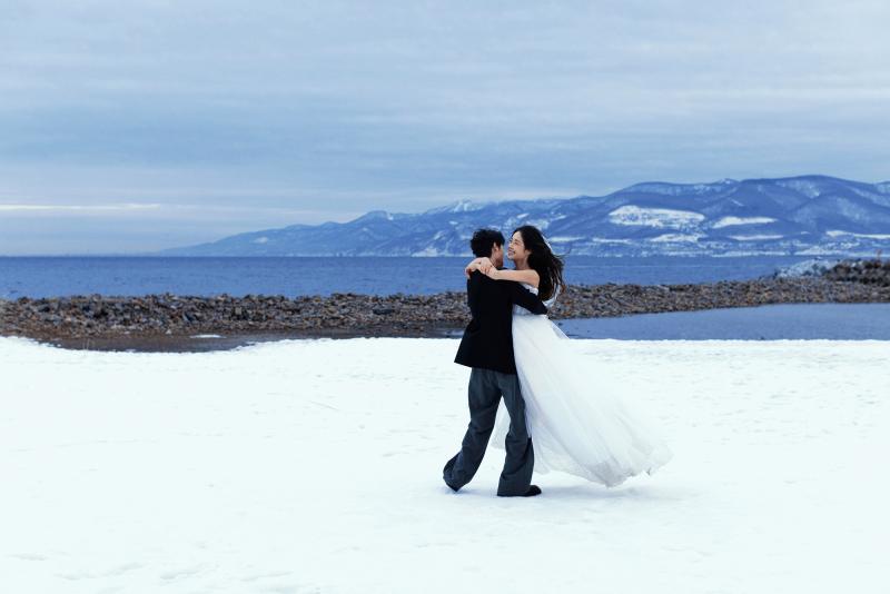 祝津海边雪山 第38张 日本婚纱照 日本旅拍 日本雪景婚纱照 日本尼鹿摄影