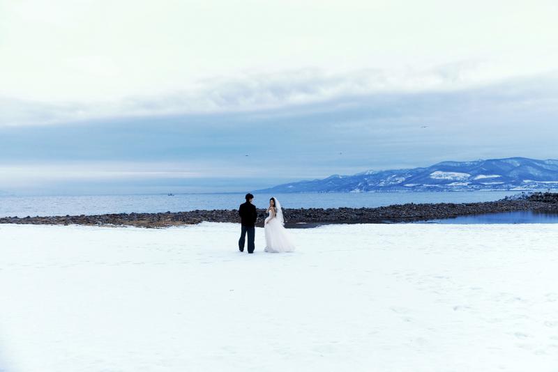 祝津海边雪山 第34张 日本婚纱照 日本旅拍 日本雪景婚纱照 日本尼鹿摄影