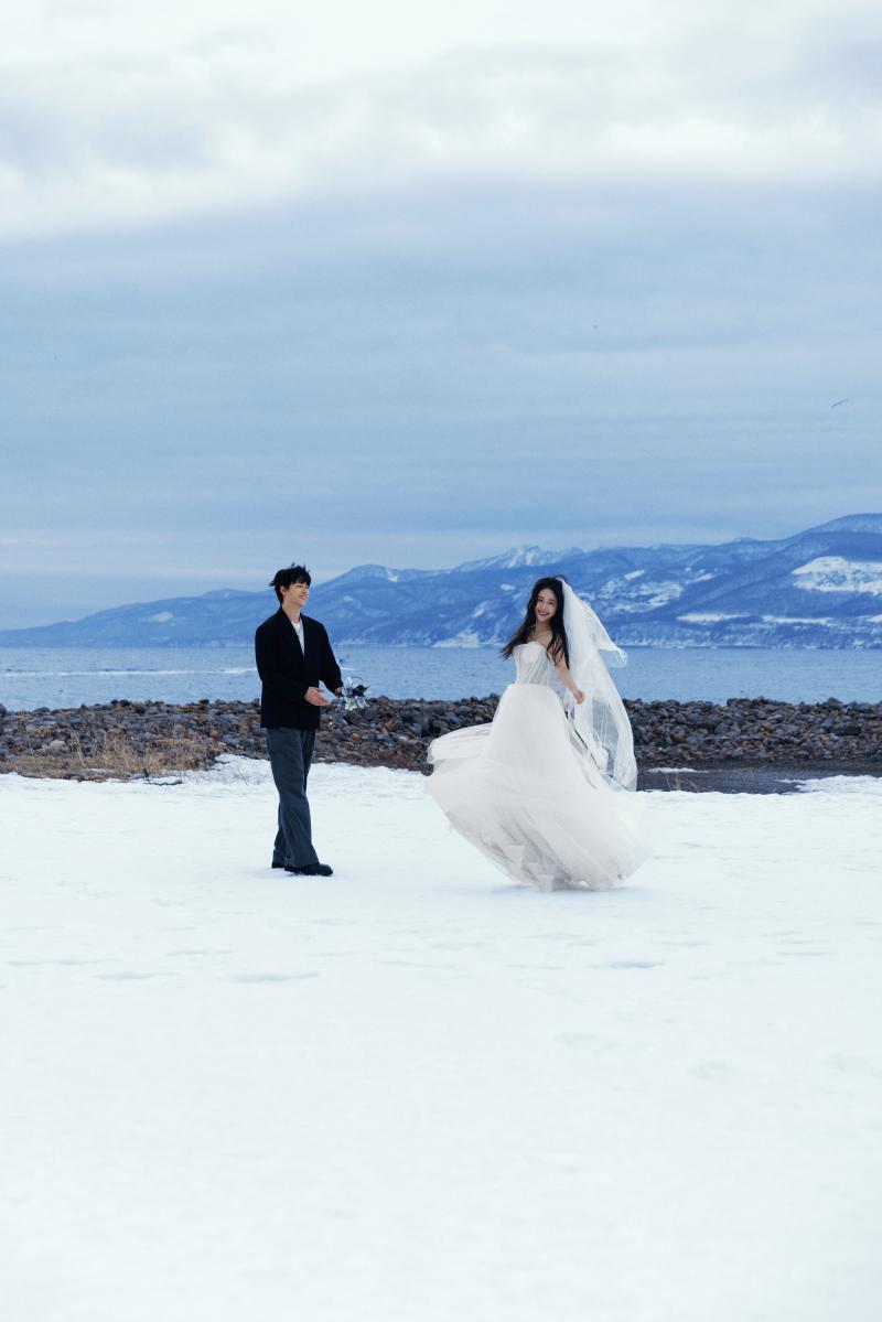 祝津海边雪山 第49张 日本婚纱照 日本旅拍 日本雪景婚纱照 日本尼鹿摄影